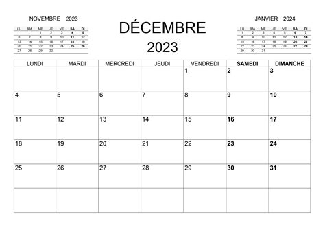 Calendrier Décembre 2023 Calendriersu