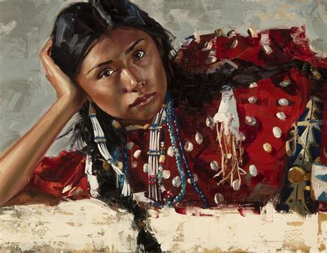 Repose Oil On Board By Jeremy Winborg Kp Native American Face Paint