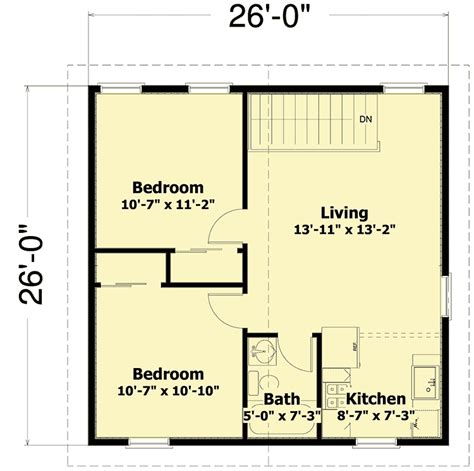 Two Bedroom Carriage House 3562wk Architectural Designs House Plans