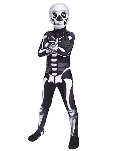 Fortnite Skull Trooper Bodysuit Costume For Kidsm Boy