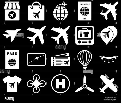 Airport Icon Set Stock Photo Alamy