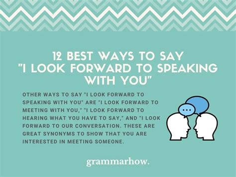 12 Best Ways To Say I Look Forward To Speaking With You