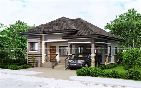 This simple and small house design has three bedrooms and one common toilet and bath. One story Small Home Plan with One Car Garage - Pinoy ...