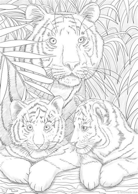 Tigers Adult Coloring Finished Coloring Pages