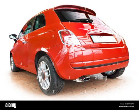 Red Fiat 500 Rear View Stock Photo Alamy
