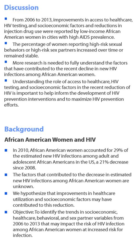 Access To Care Up And So Is Sexual Risk Among US Black Women In High AIDS Cities But