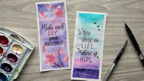 diy watercolor bookmarks youtube