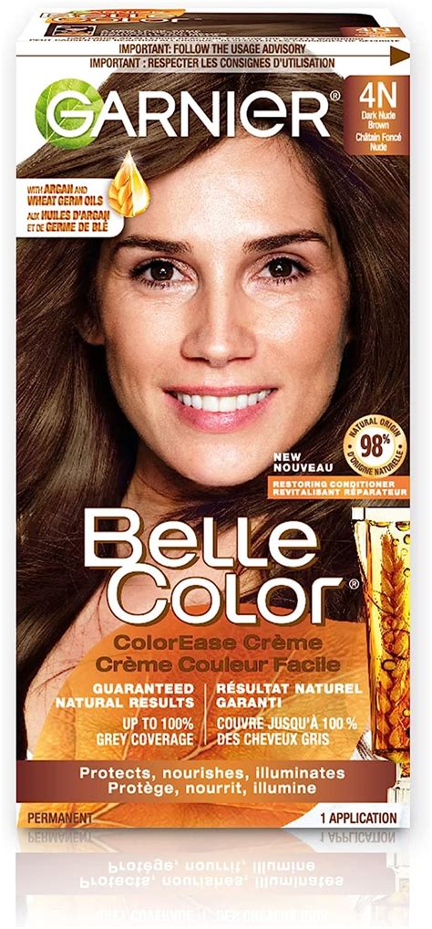 Garnier Belle Color Permanent Hair Dye N Dark Nude Brown Grey Coverage Enriched With