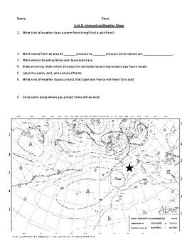 Interpreting Weather Maps Fronts Pressure Systems And Wind Worksheet