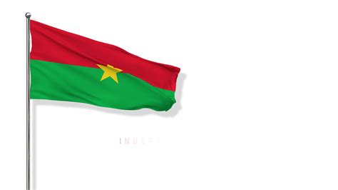 Burkina Faso Flag Waving In The Wind 3d Rendering Happy Independence