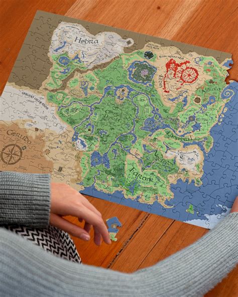 The Legend Of Zelda Breath Of The Wild Full Map Puzzle 252 500 Etsy