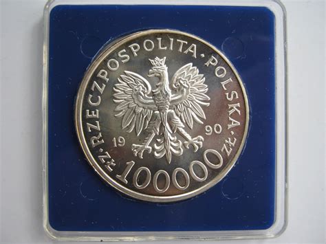 Poland 1990 L Silver 100000 Zlotych Solidarnosc A Unc Ebay