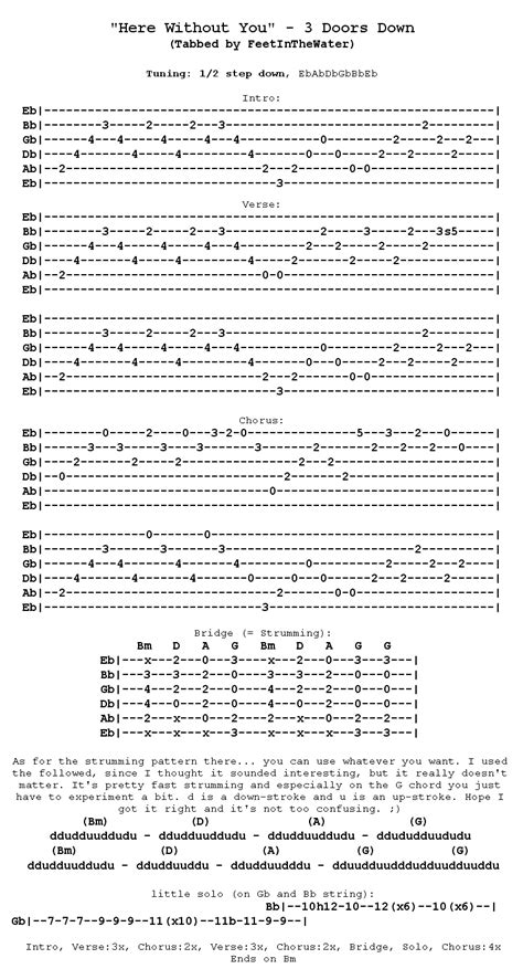 Guitar Tab Here Without You Delightfullness Blog