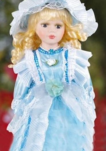 Cm Vintage Doll Victorian Porcelain Doll Blond Hair Blue Eyes