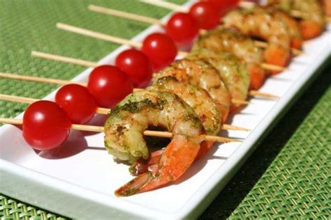 Guacamole shrimp appetizer recipe with goodfoods chunky guacamole life currents. Easy+Cold+Appetizers | Perry | Green shrimp skewers, one of Three Simple summer appetizers ...