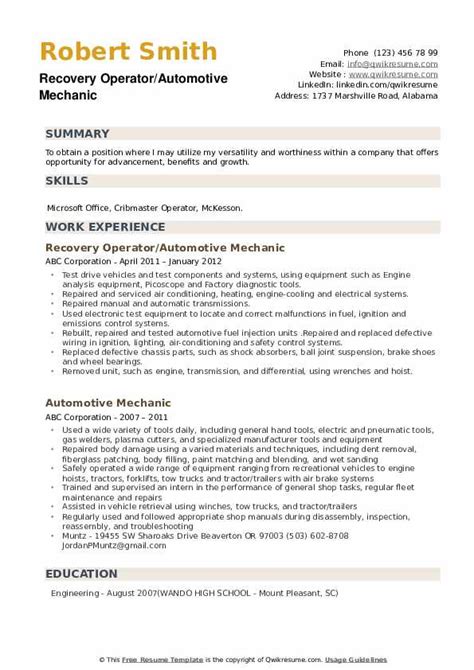 With our online cv maker, it is simple for anyone to quickly create a professional resume. Automotive Mechanic Resume Samples | QwikResume
