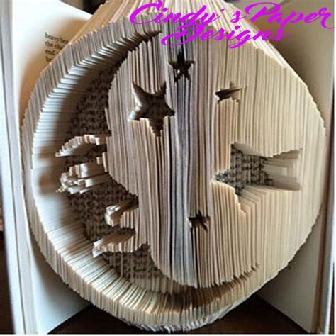 Folded Book Art Pattern Moon and Stars Pattern Nursery Decor