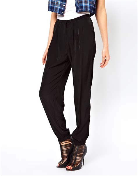 Asos Trousers With Elastic Cuff In Black Lyst
