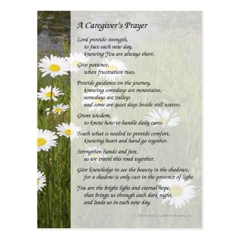 A Caregivers Prayer Postcard Zazzle