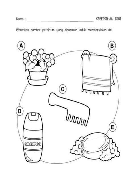 Lembaran Mewarna Alatan Membersihkan Diri Pdf