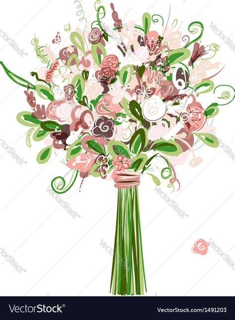 Wedding Bouquet Floral For Your Design Royalty Free Vector