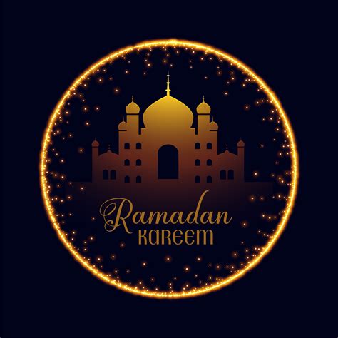 ramadan kareem mosque with sparkle frame - Download Free Vector Art ...