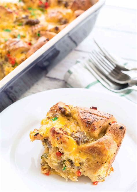 Bagel Breakfast Casserole With Sausage Egg And Cheese Recipe