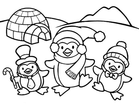 Penguins coloring pages to download and print for free