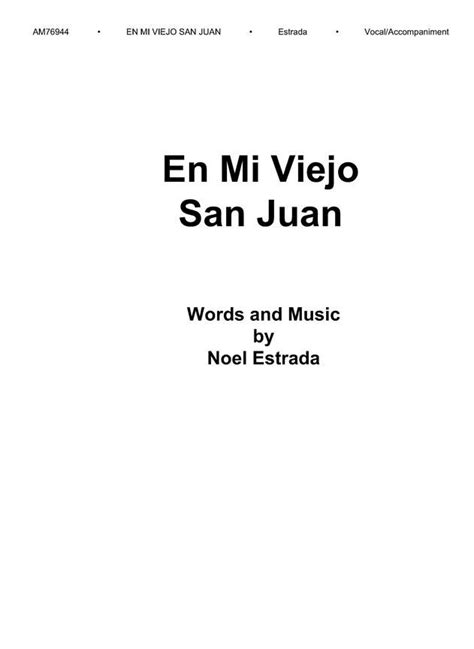 En Mi Viejo San Juan Piano Sheet Music