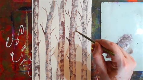 Birch Trees Step By Step Acrylic Painting Tutorial How To Paint For