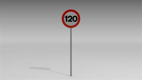 120 Speed Limit Sign Obj