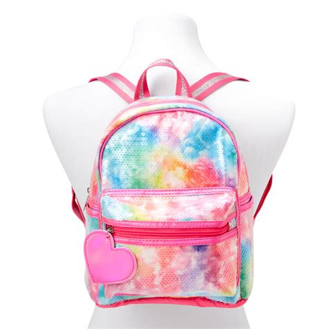Sequin Tie Dye Mini Backpack Rainbow Claires Us
