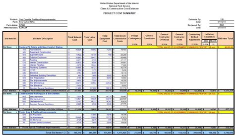 Download Construction Cost Estimate Template Engineering In Residential