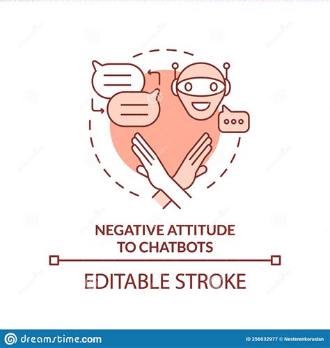 Negative Attitude To Chatbots Orange Concept Icon Stock Vector