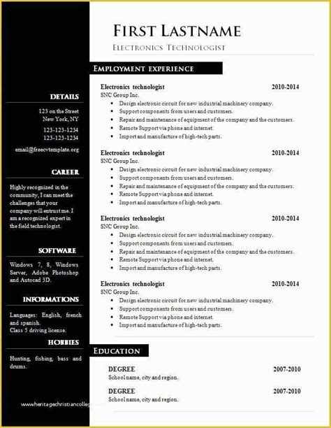 We have 14 blank cv templates in a variety of styles for you to fill in, download, and print. 49 Resume Templates Microsoft Word 2010 Free Download ...