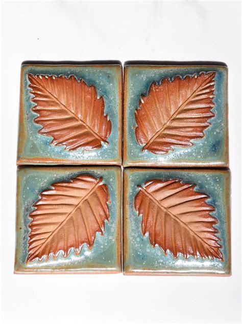 Ceramic Leaf Relief Tile 4tiles Powderhounds Tiles