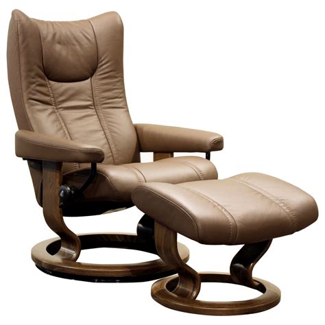 Stressless Wing Small Reclining Chair And Ottoman With