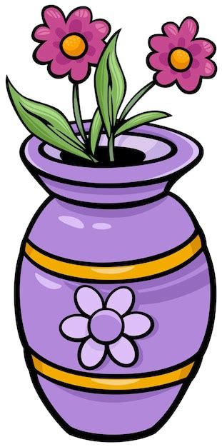 Premium Vector Vase With Flowers Clip Art Cartoon Illustration