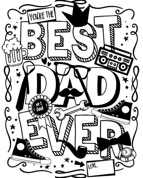 Best Dad Ever Fathers Day Coloring Page Printable About A Mom