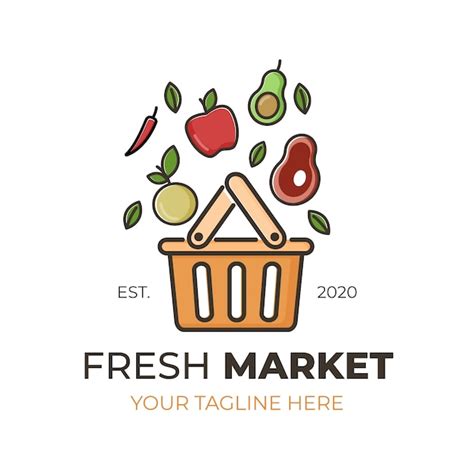 Free Vector Market Logo Collection Template Concept