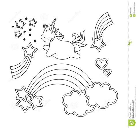 Arco Iris Dibujo De Unicornio Para Pintar - imagen para colorear