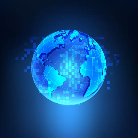 Blue Digital Technology Globe Background - Download Free Vectors ...