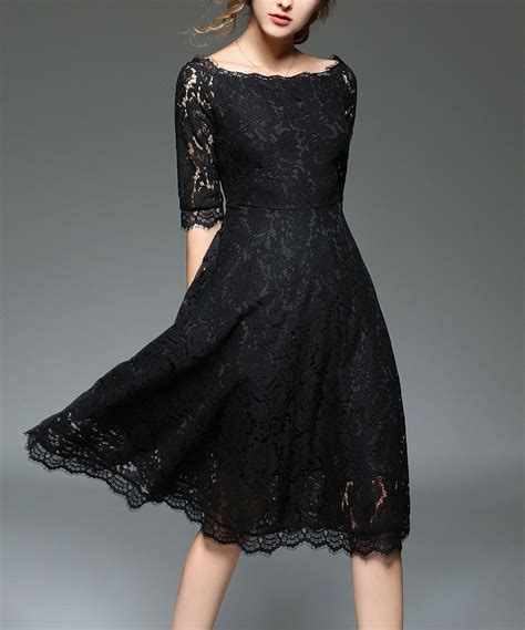 Take A Look At This Coeur De Vague Black Lace Fit And Flare Dress Today