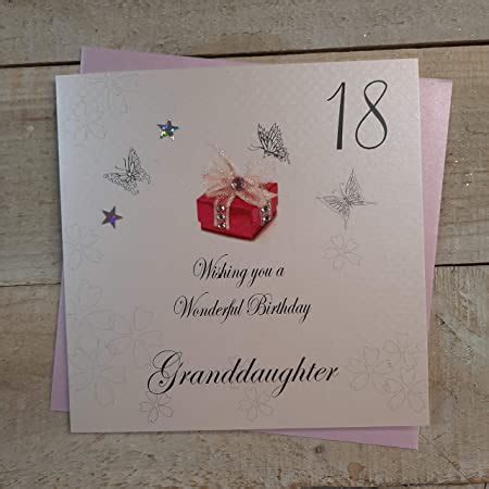 White Cotton Cards Wishing You A Wonderful Granddaughter Handmade Th Birthday Card Red