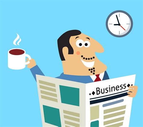 Business Morning Newspaper And Coffee 463393 Vector Art At Vecteezy