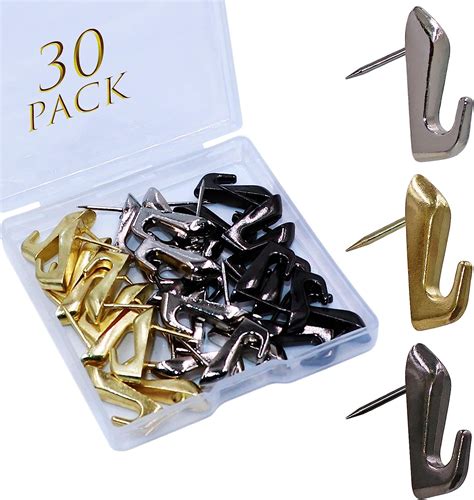 30 Pcs Push Pin Picture Hooks Push Pin Hangers Decorative Push Pins For Wall Hanging Thumb