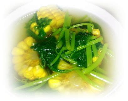 Potong jagung manis dengan ukuran sesuai selera anda 3. Resep Sayur Bayam Jagung Bening | Vegetarian menu, Food ...