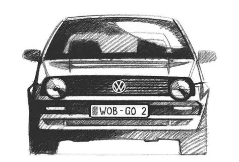 1983 Vw Golf Mk2 Pencil Skt Ilustração De Carro Volkswagen Desenhos
