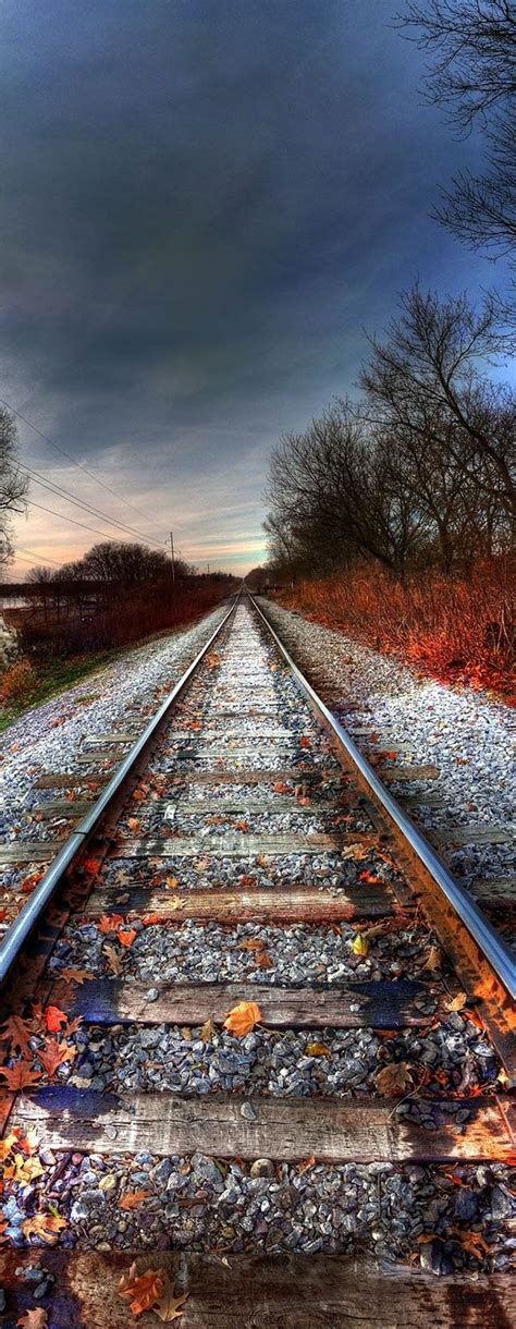 Autumn Rails Hdr Panoramic On Behance In 2020 Train Tracks Train