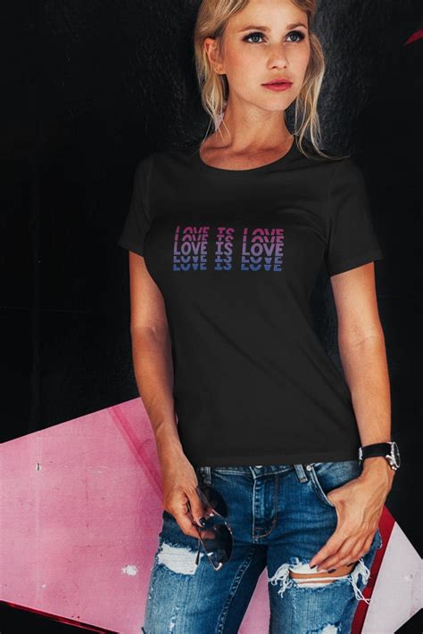 Retro Bisexual Love Is Love Tshirt Bi Pride Stacked Letters Etsy